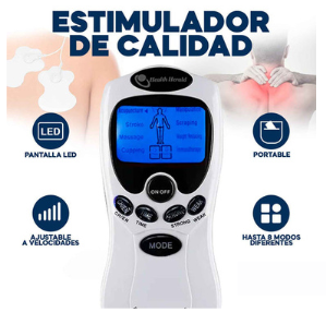 Electro Estimulador para Aliviar el Dolor, Masajeador Muscular, 8 modos/intensidad distintos Ideal para Todo el Cuerpo |