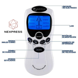 Electro Estimulador para Aliviar el Dolor, Masajeador Muscular, 8 modos/intensidad distintos Ideal para Todo el Cuerpo |