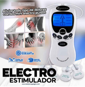 Electro Estimulador para Aliviar el Dolor, Masajeador Muscular, 8 modos/intensidad distintos Ideal para Todo el Cuerpo |